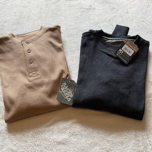 NWT. 2 Mens Waffle Knit Shirts. Size Small.